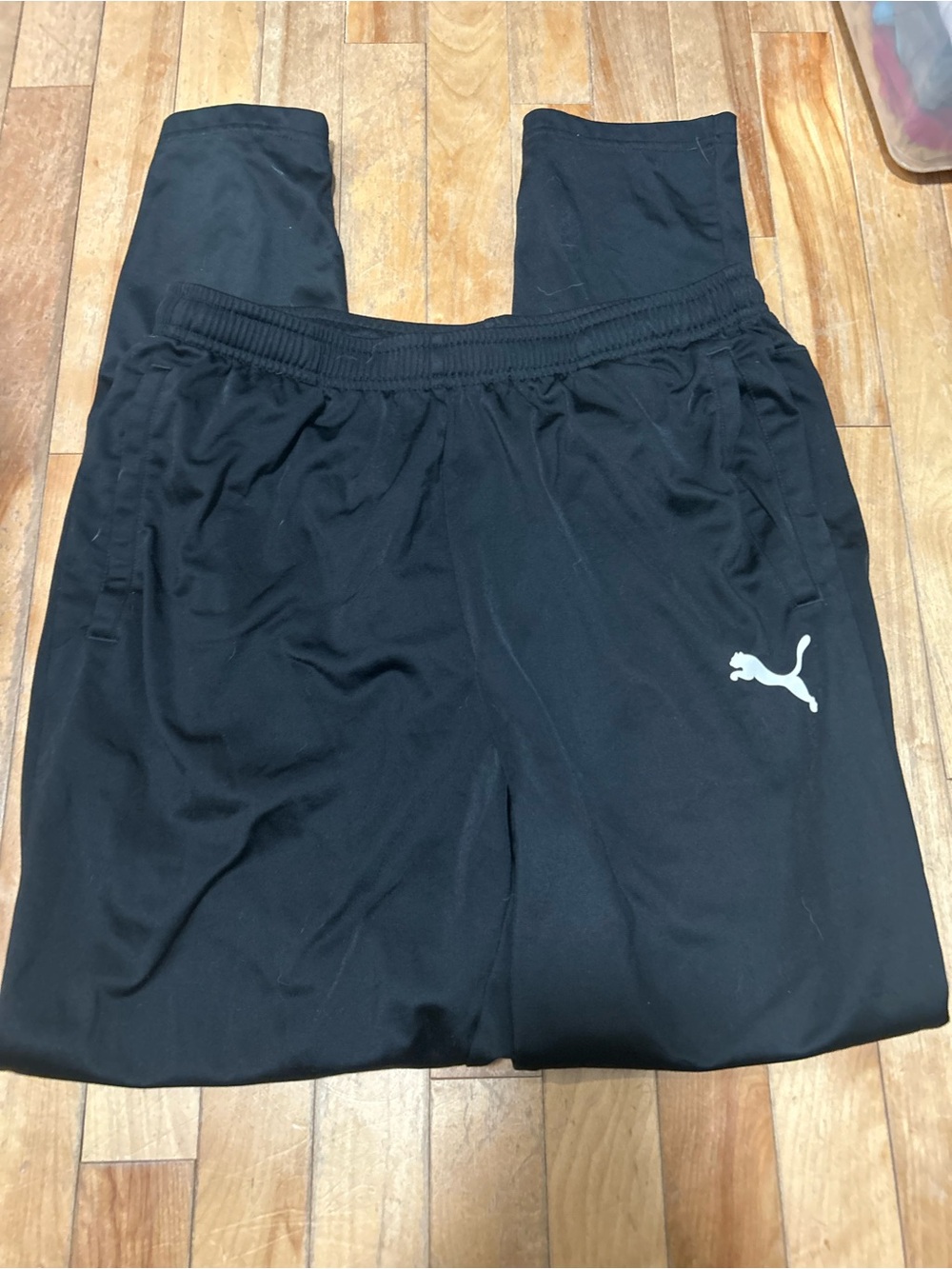Puma Black Athletic Track Pants with Logo